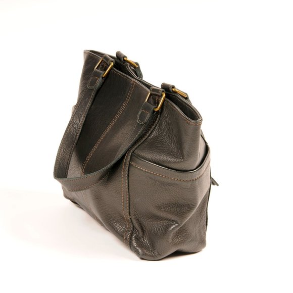 Elegant Black Leather Tote Bag - Picture 4 of 8